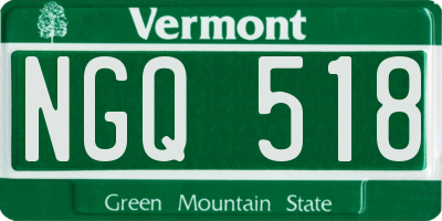 VT license plate NGQ518