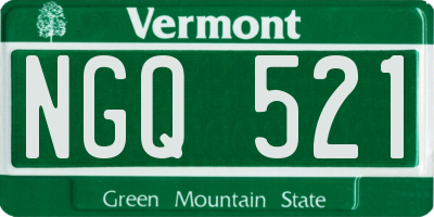 VT license plate NGQ521