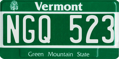 VT license plate NGQ523