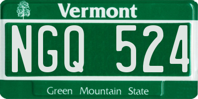 VT license plate NGQ524