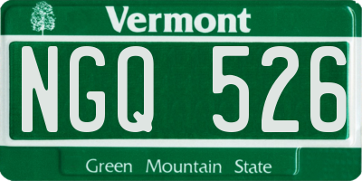 VT license plate NGQ526