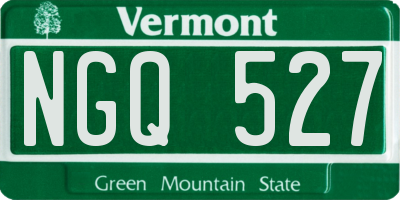 VT license plate NGQ527