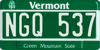 VT license plate NGQ537