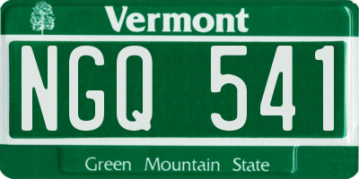 VT license plate NGQ541