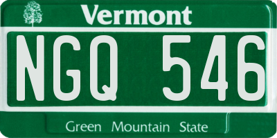 VT license plate NGQ546