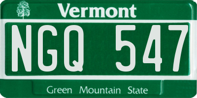 VT license plate NGQ547