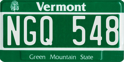 VT license plate NGQ548