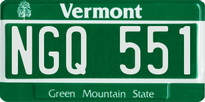 VT license plate NGQ551
