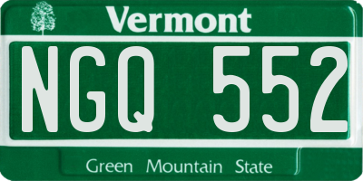 VT license plate NGQ552
