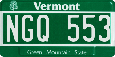 VT license plate NGQ553