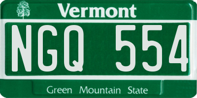 VT license plate NGQ554