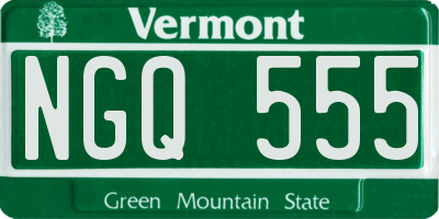 VT license plate NGQ555