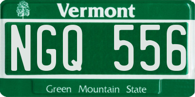 VT license plate NGQ556