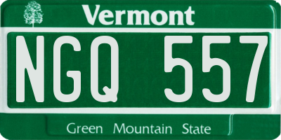 VT license plate NGQ557