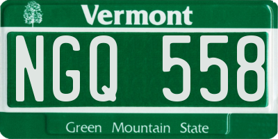 VT license plate NGQ558