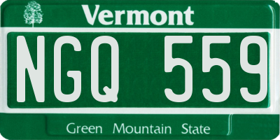 VT license plate NGQ559