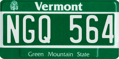 VT license plate NGQ564