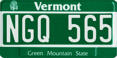 VT license plate NGQ565