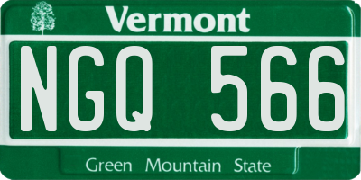 VT license plate NGQ566
