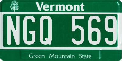 VT license plate NGQ569
