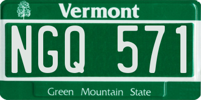 VT license plate NGQ571