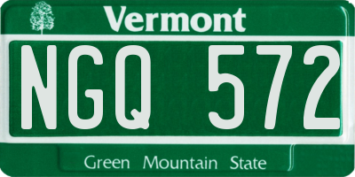 VT license plate NGQ572