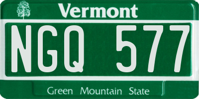 VT license plate NGQ577