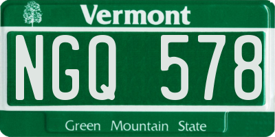 VT license plate NGQ578