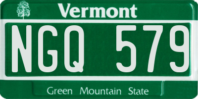 VT license plate NGQ579