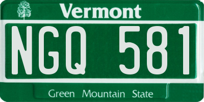 VT license plate NGQ581