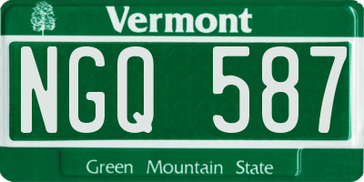 VT license plate NGQ587