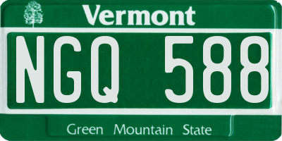 VT license plate NGQ588