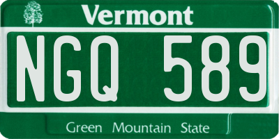 VT license plate NGQ589