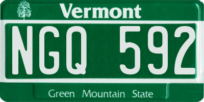 VT license plate NGQ592