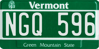VT license plate NGQ596