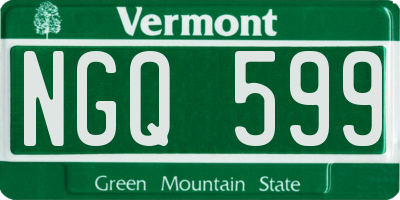 VT license plate NGQ599