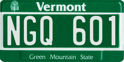 VT license plate NGQ601