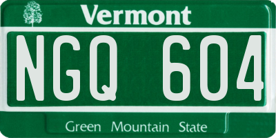 VT license plate NGQ604