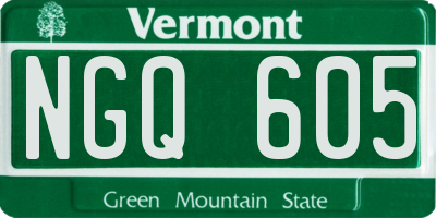 VT license plate NGQ605