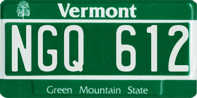 VT license plate NGQ612