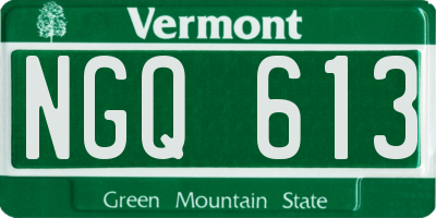 VT license plate NGQ613