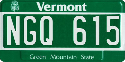 VT license plate NGQ615