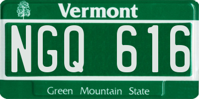 VT license plate NGQ616