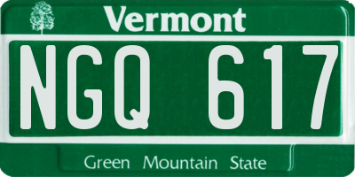 VT license plate NGQ617
