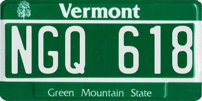 VT license plate NGQ618