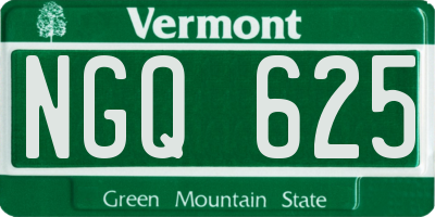 VT license plate NGQ625