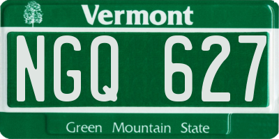 VT license plate NGQ627