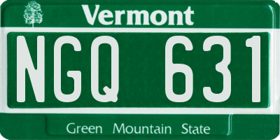 VT license plate NGQ631