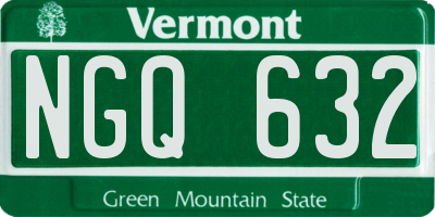 VT license plate NGQ632