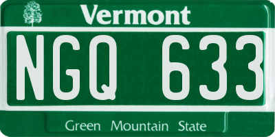 VT license plate NGQ633